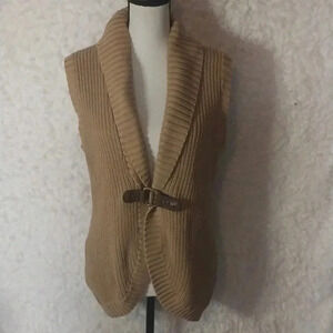 Ralph Lauren Knitted Sweater with Leather & Brass Buckle Closure